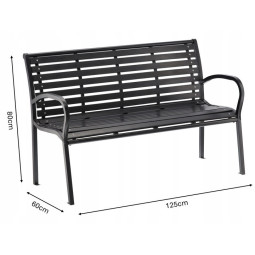 Bancă de grădină maro închis 125x60x80 cm