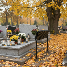 Săpușă de cimitir pliabilă de 86 cm – stabilitate, confort și un aspect atemporal