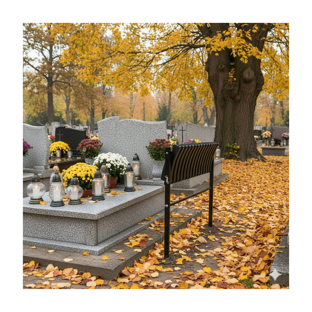 Săpușă de cimitir pliabilă de 86 cm – stabilitate, confort și un aspect atemporal
