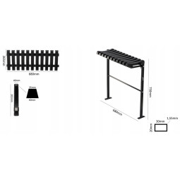 Săcel de cimitir pliabil de 68 cm, în culoare neagră.