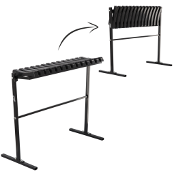 Cimitir bancă 86 cm cu urme | Pliabilă neagră