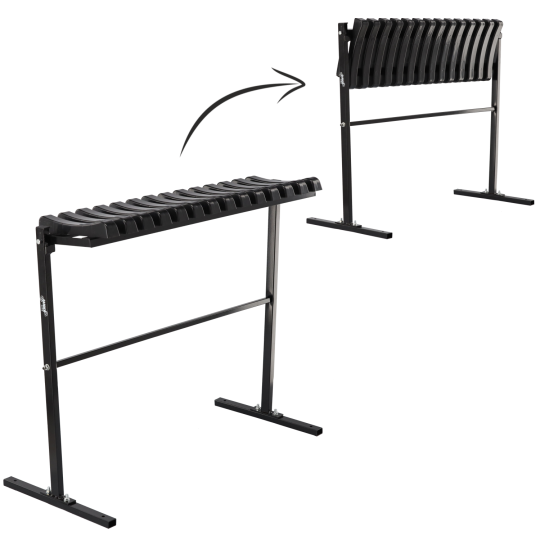 Cimitir bancă 86 cm cu urme | Pliabilă neagră