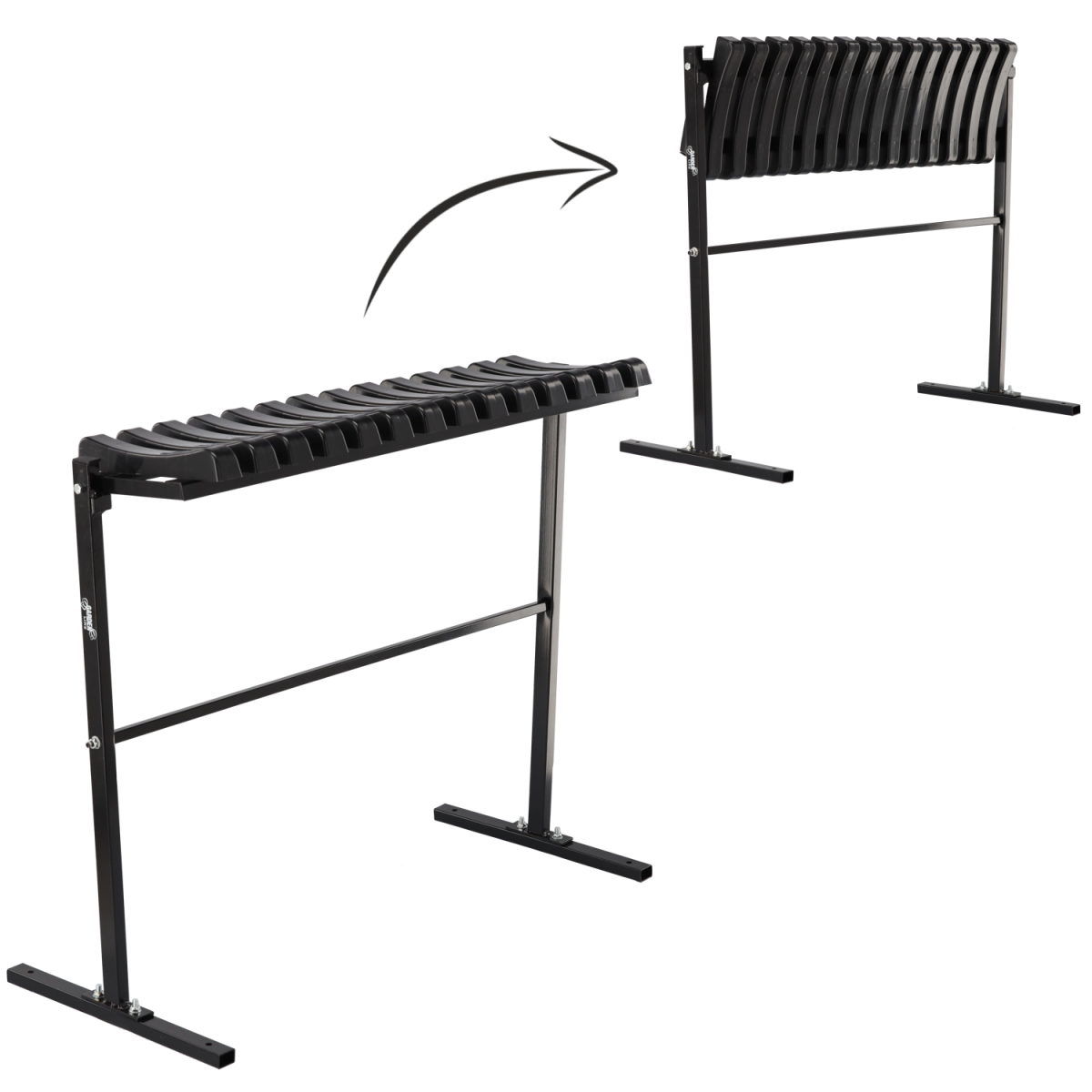 Cimitir bancă 86 cm cu urme | Pliabilă neagră