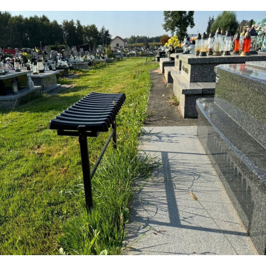 Cimitir bancă 86 cm cu urme | Pliabilă neagră