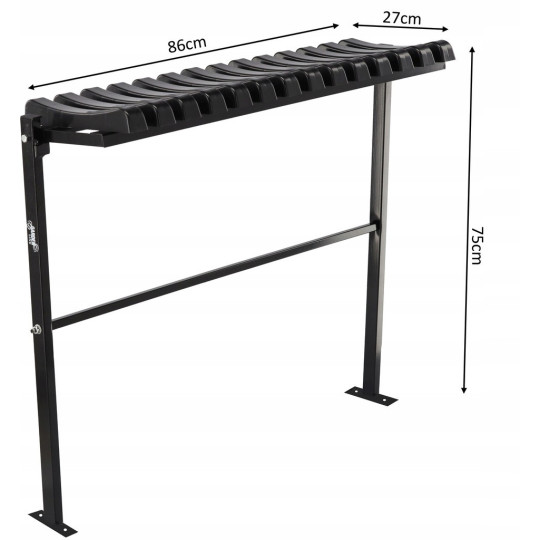 Cimitir bancă 86 cm cu urme | Pliabilă neagră