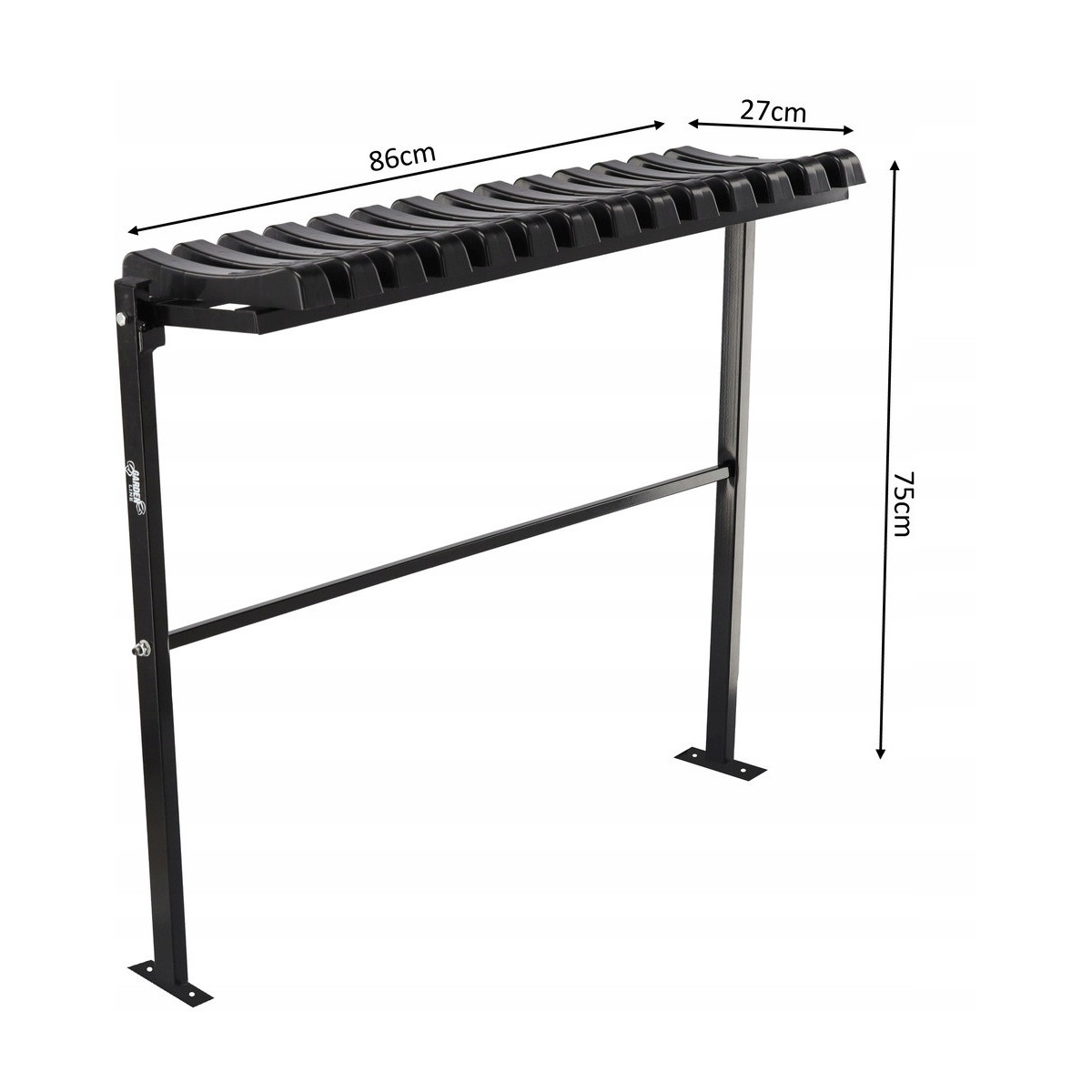 Cimitir bancă 86 cm cu urme | Pliabilă neagră