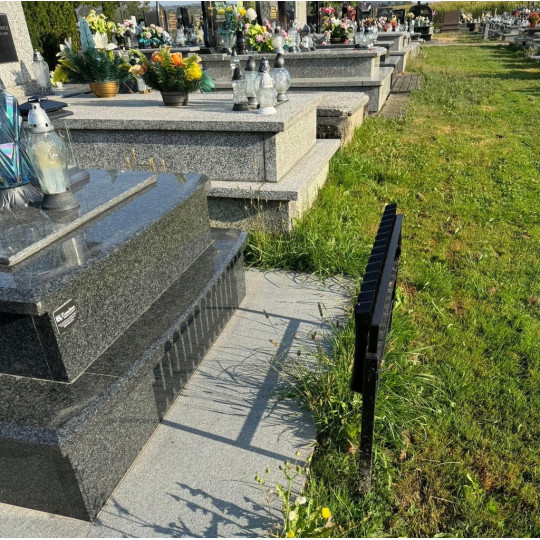 Cimitir bancă 86 cm cu urme | Pliabilă neagră