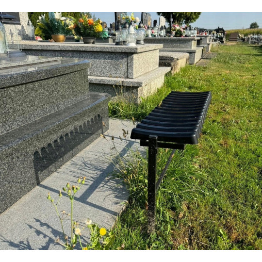 Cimitir bancă 86 cm cu urme | Pliabilă neagră