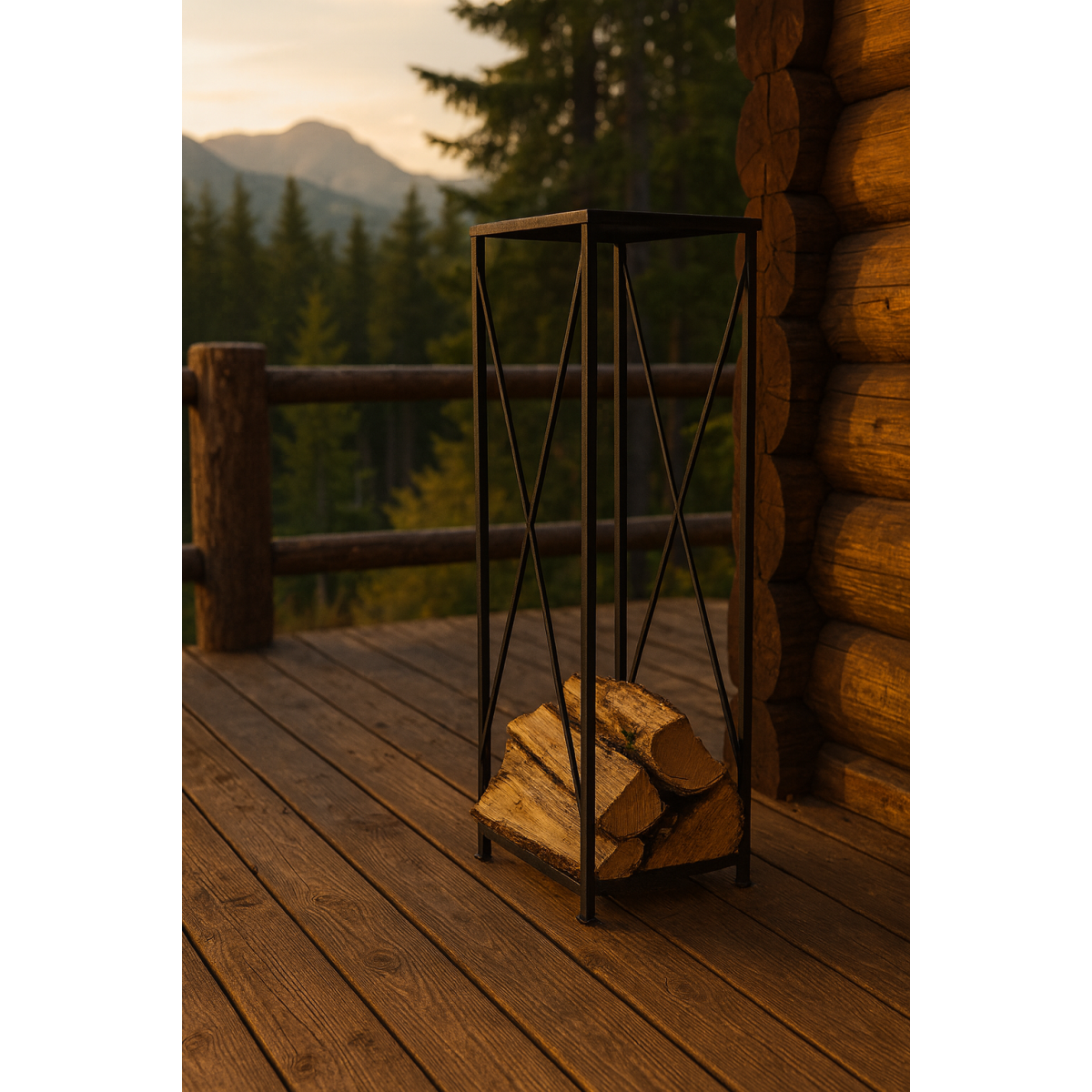 Stâlp pentru lemne pentru șemineu 34x34x111 cm