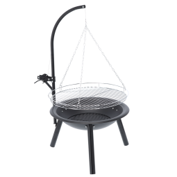 Zgârie de suspensie cu focar de 55 cm și grătar reglabil, înălțime 100 cm