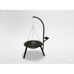 Zgârie de suspensie cu focar de 55 cm și grătar reglabil, înălțime 100 cm