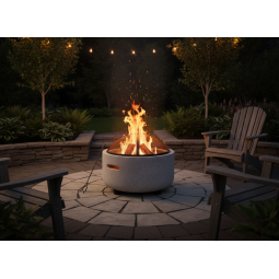 Focar de grădină cu capac și furcă 43 × 43 × 38,5 cm – Vas MgO cu grătar