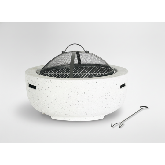 Zăpadnică de grădină cu capac și lopeți 60 × 60 × 42 cm – Vas MgO cu grătar