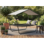 Dublu șezlong de grădină cu copertină 233 × 136 × 191 cm – Textilene, capacitate de încărcare 260 kg