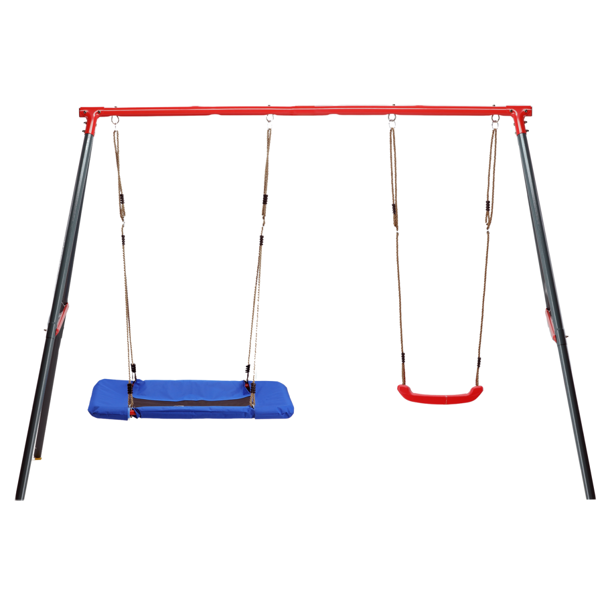 Dublă balansoar de grădină pentru copii cu cuib de stork 290 × 180 × 200 cm