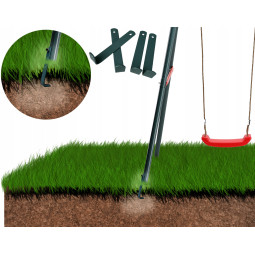 Dublă balansoar de grădină pentru copii cu cuib de stork 290 × 180 × 200 cm