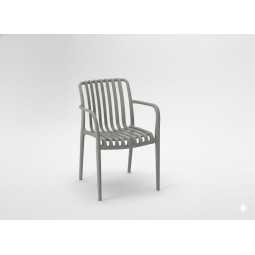 Záradné plastové scaune în culoarea gri cu protecție UV