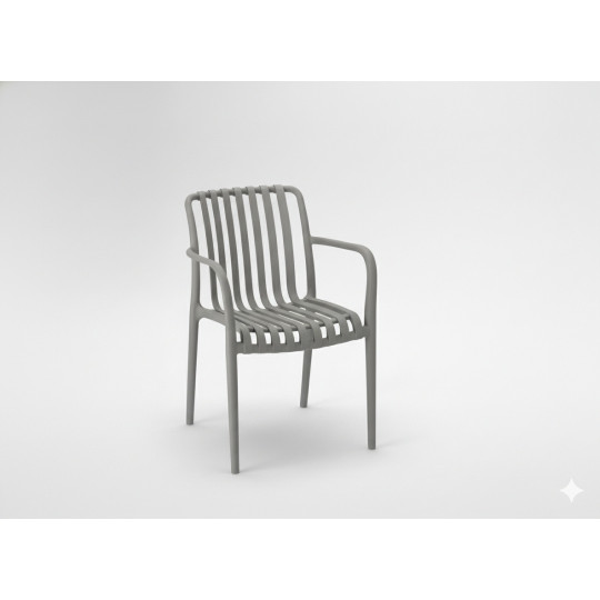 Záradné plastové scaune în culoarea gri cu protecție UV