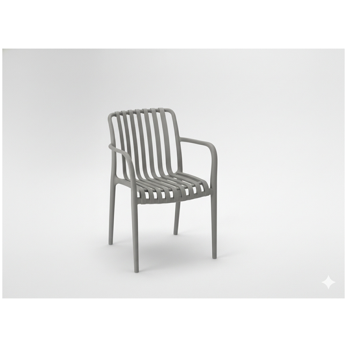 Záradné plastové scaune în culoarea gri cu protecție UV