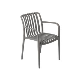 Záradné plastové scaune în culoarea gri cu protecție UV