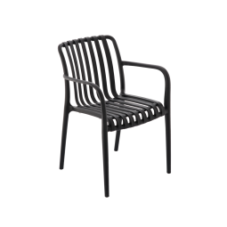 Stolițe din plastic negru cu protecție UV