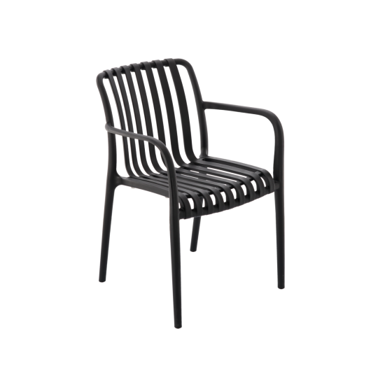 Stolițe din plastic negru cu protecție UV