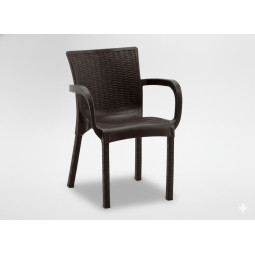 Scaun de grădină din ratan maro 60 × 60 × 82 cm