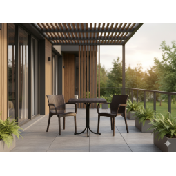 Scaun de grădină din ratan maro 60 × 60 × 82 cm