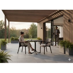 Scaun de grădină din ratan maro 60 × 60 × 82 cm