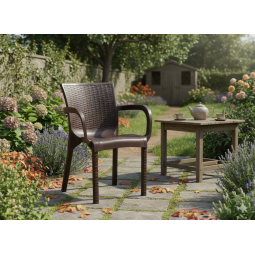 Scaun de grădină din ratan maro 60 × 60 × 82 cm