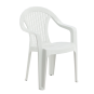 Scaun de grădină din plastic alb, cu brațe – 78 cm