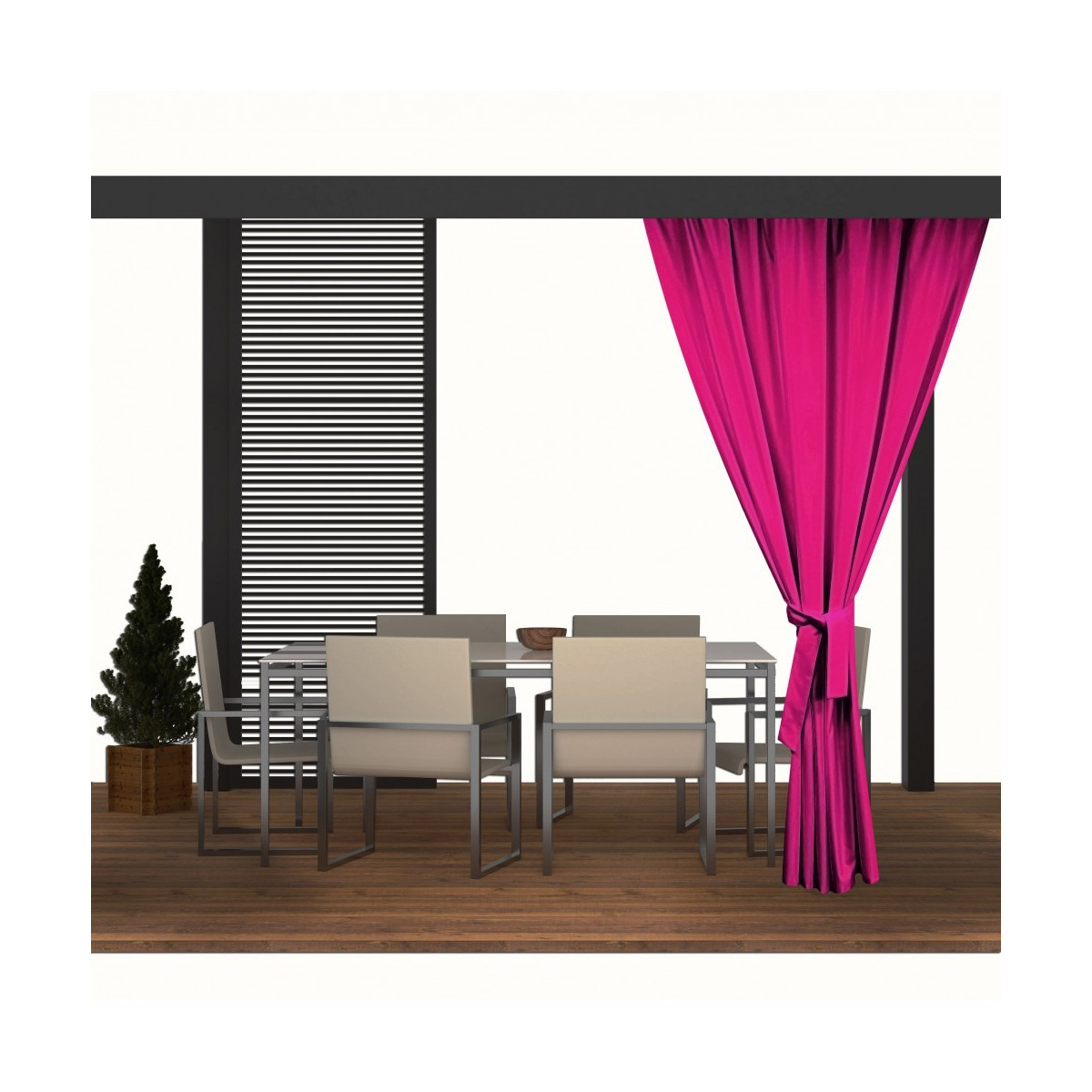 Cortină de grădină solidă de culoare roz