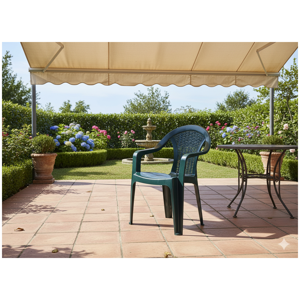 Scaune de grădină, culoare verde – 56 × 42 × 78 cm.