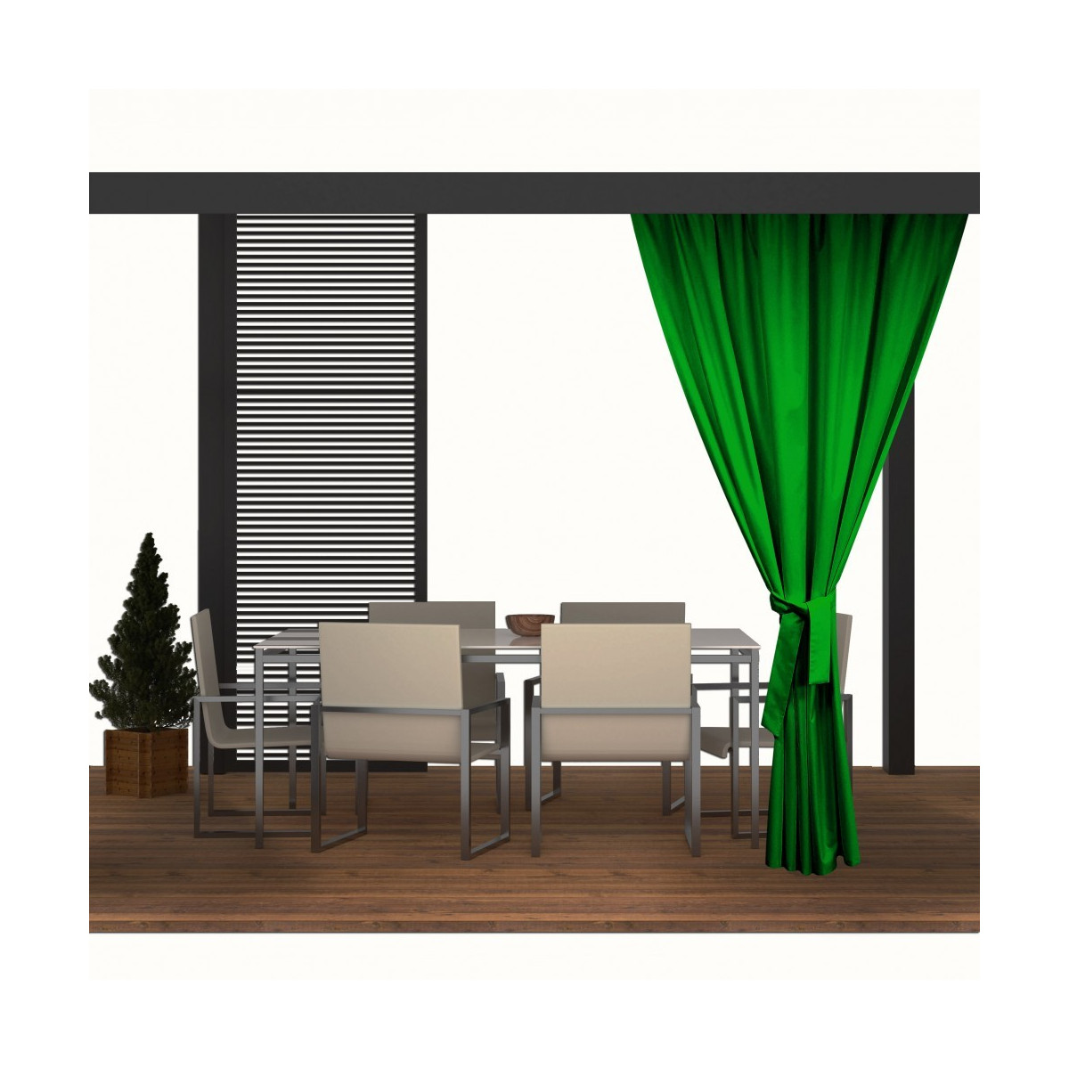 Zavese de design pentru foișor de culoare verde
