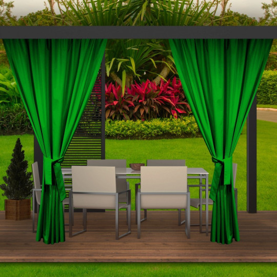 Zavese de design pentru foișor de culoare verde