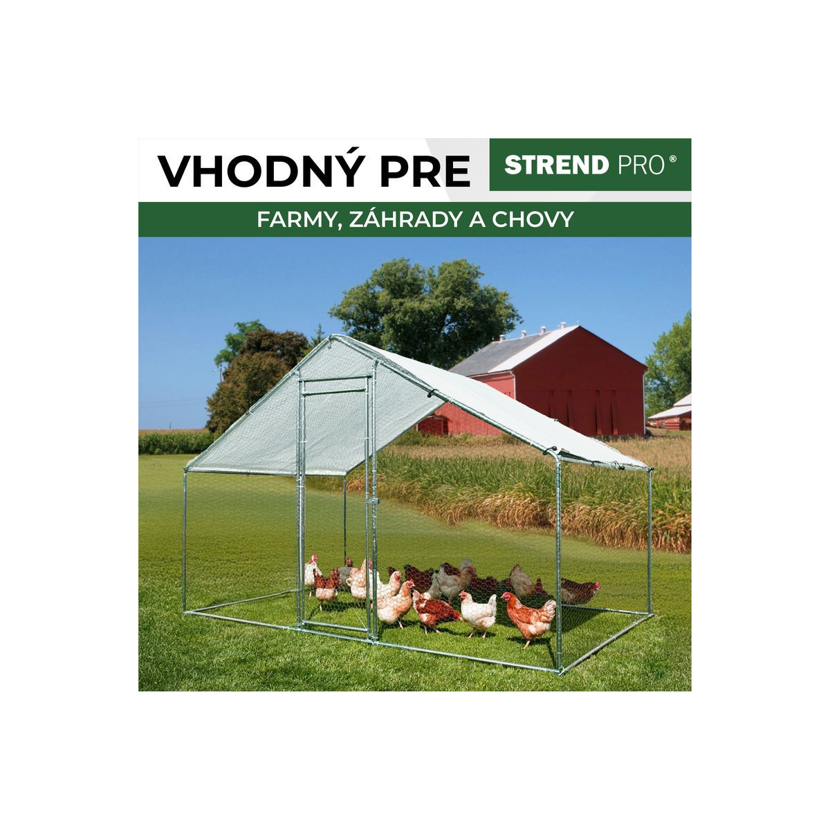 Curte pentru păsări, volieră, cușcă, coteț, cu acoperiș, 3x2x2 m