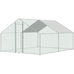 Kură pentru păsări, volieră, cuști, cu acoperiș, 3x4x2 m