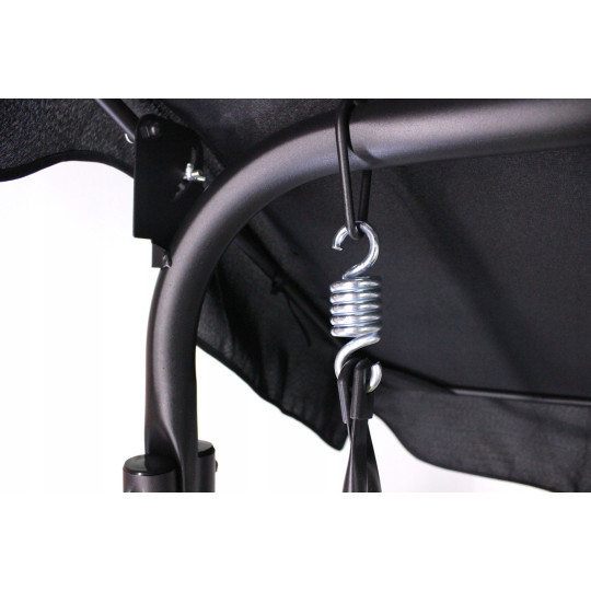 Hamac de grădină de calitate, de culoare neagră, cu perne galbene