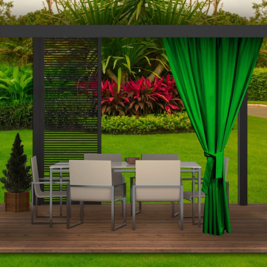 Zavese de design pentru foișor de culoare verde