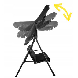 Hamac de grădină de calitate, de culoare neagră, cu perne galbene