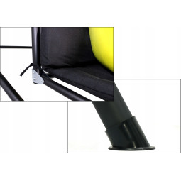 Hamac de grădină de calitate, de culoare neagră, cu perne galbene