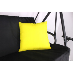 Hamac de grădină de calitate, de culoare neagră, cu perne galbene