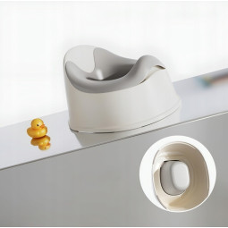 Dulău pentru copii cu spătar și farfurie detașabilă de culoare gri