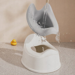 Dulău pentru copii cu spătar și farfurie detașabilă de culoare gri