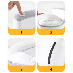 Nocturna interactivă gri pentru copii cu sunet de apăsare a butonului.