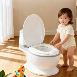 Nocturna interactivă gri pentru copii cu sunet de apăsare a butonului.