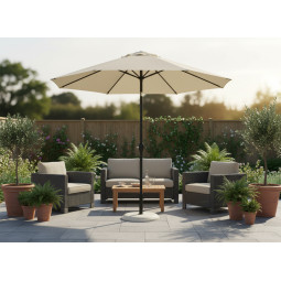 Bază din beton pentru umbrelă de soare 16 kg – albă, diametru 45 cm.