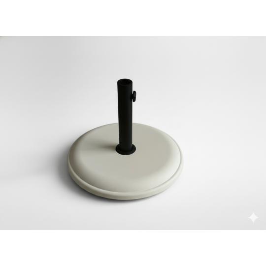 Bază din beton pentru umbrelă de soare 16 kg – albă, diametru 45 cm.