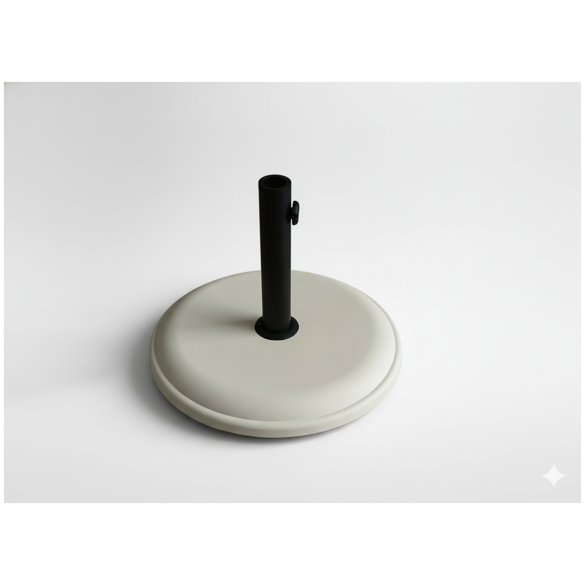 Bază din beton pentru umbrelă de soare 16 kg – albă, diametru 45 cm.