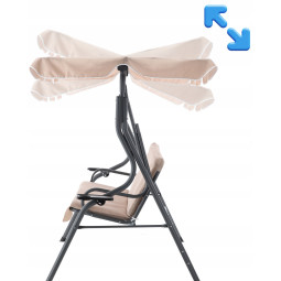 Hamac de grădină de culoare bej închis 170 x 110 x 153 cm